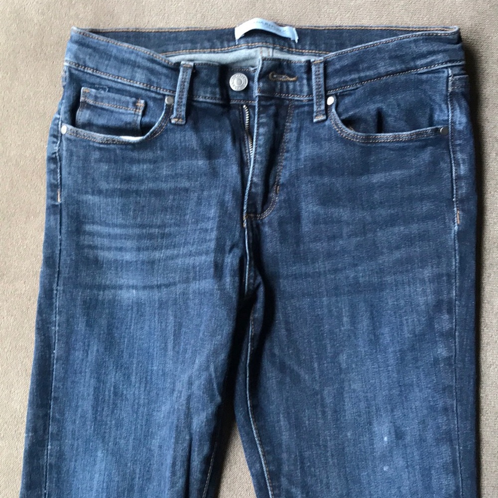 Banana Republic jeans. Cropped and frayed.